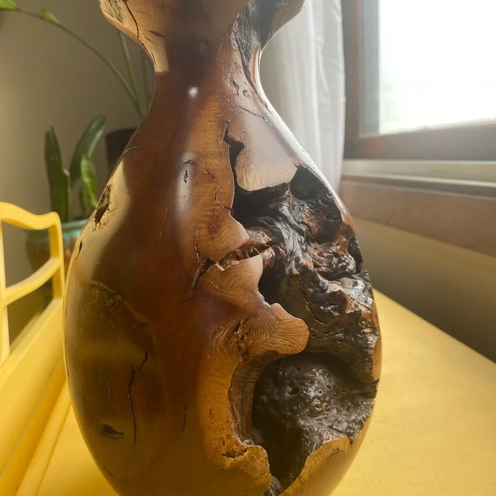 GORGEOUS Burl Wood Vase